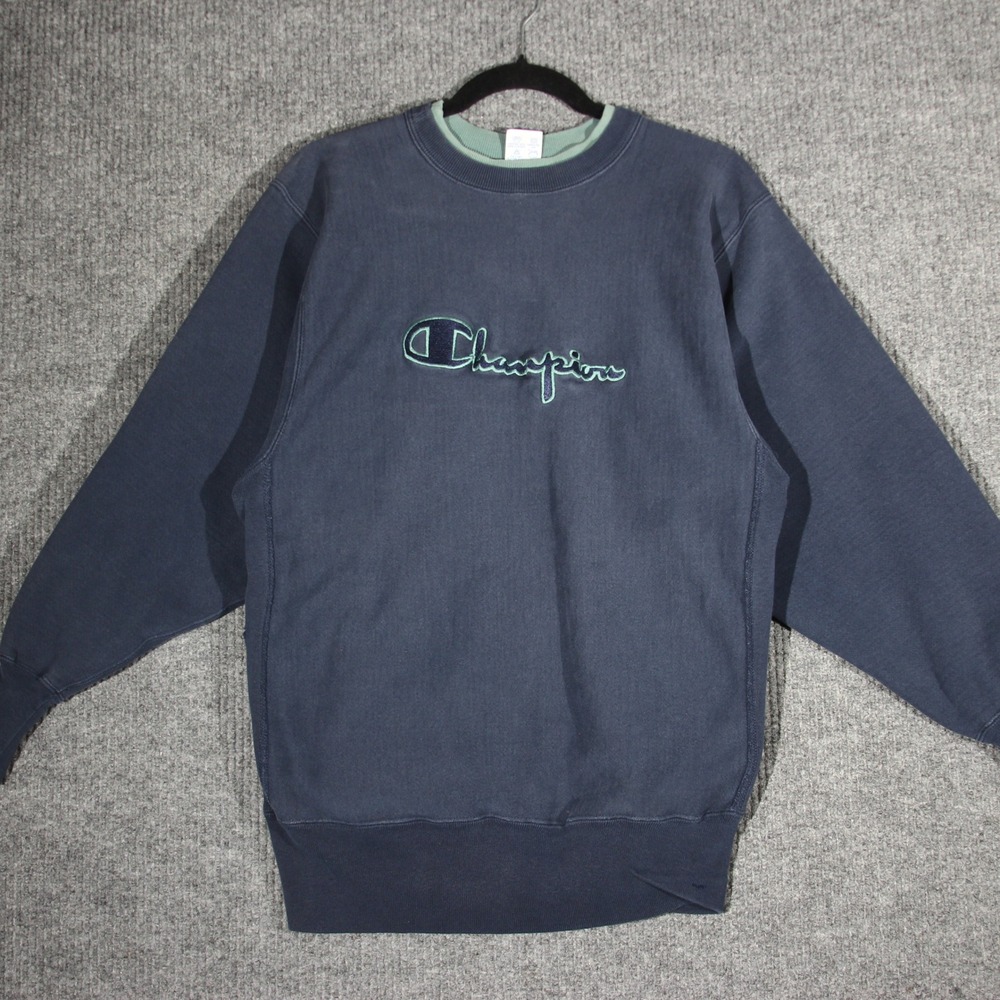 Vintage Champion Reverse Weave Sweatshirt XL Blue 90s Sports Double Collar